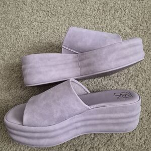 No Boundaries Women's Purple Platform Sandals- Chunky Y2K Platform Wedges